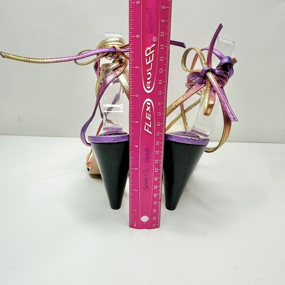 Isabel Marant Aliza 40/US 10 Strappy Ombre Metallic Pink Heel Sandals - Picture 10 of 12